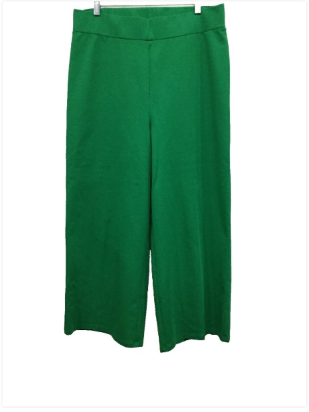 Boden Women Size US 12R Crop Pants Knit Pull-on Style RO379 Green Wide Leg